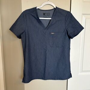 FIGS Denim Catalina scrub top small